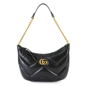 Gucci GG Marmont Small Quilted Shoulder Handbag Leather Black 777263 Bag
